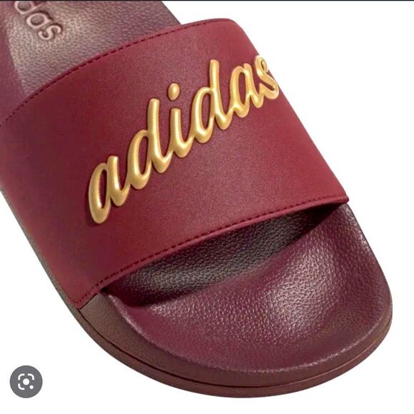 adidas ADILETTE SHOWER SLIDES Red/Sandy Beige Sandal - Picture 13 of 15